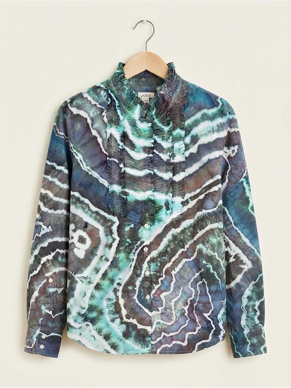 Ice Dyed J.Crew Ruffled Button-down Shirt